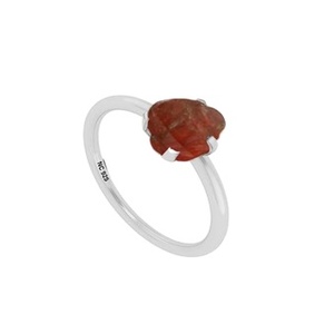 925 Sterling <b>Silver</b> <b>Garnet</b> Natural Shape Stackable <b>Ring</b> Prong Setting Trendy Engagement Anniversary Wedding Party Gift Pack 12 - Product Image 3