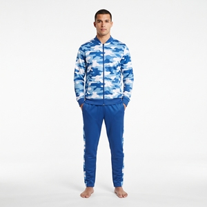 Men's Blue Camouflage Sublimated Tracksuit Zip Up Jacket Matching <b>Trousers</b> Fitness Gym Workout Athletic <b>Training</b> Sports Set - Product Image 3