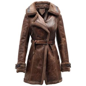 Manteau long d'hiver en cuir souple pour femmes, veste extérieure élégante, vêtements de tous les jours, veste d'hiver en cuir pour femmes, vêtements d'extérieur, mode quotidienne - Product Image 1