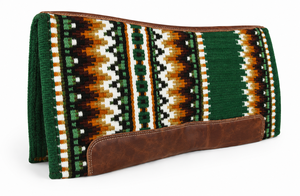 Manaal Enterprises Classic Western Saddle Pad Geometric Pattern Brown Leather Trim Wool Shell Fleece Lining Riding Equestrian - Product Image 4