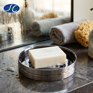 Gold <b>white</b> <b>bathroom</b> <b>accessories</b> plastic line soap dish brushed silver - Product Image 2