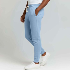 <b>Men's</b> Light Blue Sweatpants Elastic Waist Drawstring <b>Cuffed</b> Joggers Casual Knitted Pants - Product Image 2