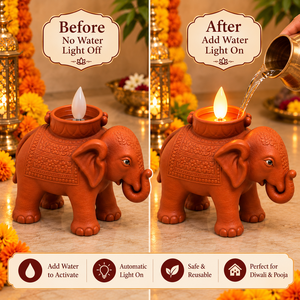 Elephant Shaped Water <b>Sensor</b> Diya Automatic LED <b>Light</b> for Ganpati Pooja, Diwali Decoration, Home Temple & Traditional Festive - Product Image 3