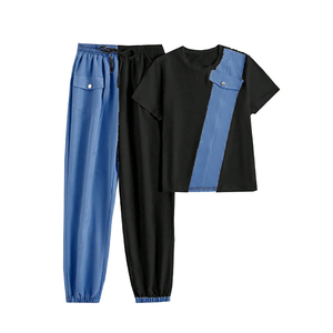 ชุดเซ็ตเสื้อยืดลำลองแฟชั่นใหม่พร้อมกางเกงจ็อกเกอร์สำหรับผู้ชาย ออกแบบโลโก้ได้ตามต้องการ เหมาะสำหรับวิ่งและออกกำลังกาย  แบบสองชิ้น สีสันตัดกัน  รับผลิตตามแบบ ODM สำหรับฤดูหนาว - Product Image 4