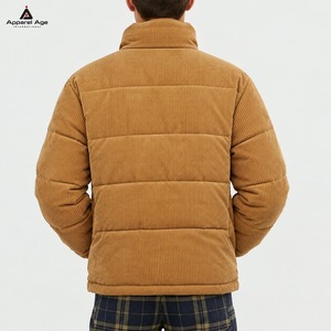 Veste d'hiver pour homme en velours côtelé matelassé, épaisse et chaude, style doudoune ample, personnalisable, vente chaude OEM - Product Image 3