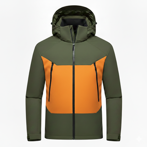 Veste polaire respirante coupe-vent à capuche pour homme SANGLASPORTS, en polyester/coton imperméable, séchage rapide, style sportif, col rond - Product Image 4