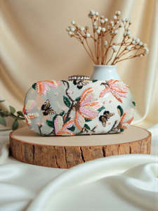 Bolso de Mano de Lujo con Bordado Estampado, Bolso de Noche para Mujer, Diseño de Diseñador, para Novia, Boda - Product Image 3