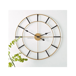นาฬิกาแขวนผนังโลหะทรงกลมขนาดใหญ่ทำด้วยมือนาฬิกาออกแบบด้วยเข็มสำหรับห้องนั่งเล่นห้องนอนห้องครัวบ้านไร่สำนักงานการตกแต่งภายใน - Product Image 1