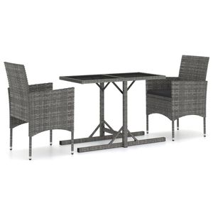 Set da Pranzo da Giardino Ergonomico in Polyrattan Grigio di Media Dimensione, Ideale per Intrattenimenti all'Aperto - Product Image 2