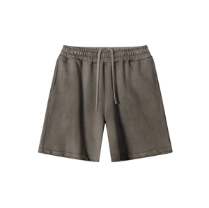 กางเกงขาสั้นผู้ชายสไตล์วินเทจผ้าฝ้ายแท้ฟอกสีแบบดิสเทรส สีซีดจาง สวมใส่สบายๆ สำหรับฤดูร้อน สตรีทแวร์ ระบายอากาศได้ดี - Product Image 1