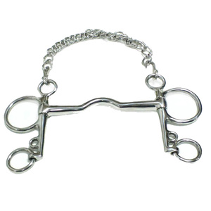 Bocado de acero inoxidable para caballo con anillas y boquilla articulada para equipo de equitación. Juego de bocados para montar a caballo, 100% la mejor calidad. - Product Image 3