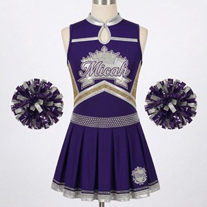 Uniformes de cheerleading personnalisés, vêtements d'équipe haute performance en spandex, broderie en twill avec strass sur le devant, tailles pour filles et adultes, vente en gros - Product Image 5