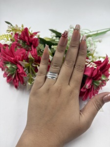 Trendy Brass Silver Plated Handmade <b>Spinner</b> <b>Ring</b> Rotating Anxiety Band Rope Design - Product Image 5