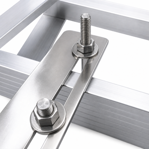 Système de ligne de vie verticale HM SS-785 en acier inoxydable 304, point d'ancrage d'échelle, goupilles en U, diamètre 5/16, base 248x50mm, argent, hauteur 90mm - Product Image 5