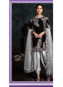 Vestido de seda azul marino, paquistaní/indio, con trabajo manual y bordado, alta calidad, gran oferta, 2023 - Product Image 5