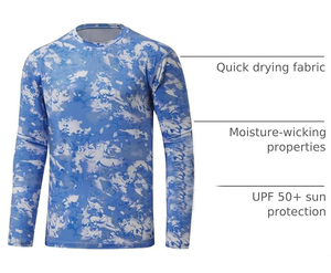 เสื้อแรชการ์ดแขนยาวสำหรับผู้ชาย ระบายอากาศได้ดี พิมพ์ลายด้วยความร้อน แห้งเร็ว ผลิตจากโพลีเอสเตอร์ เหมาะสำหรับกิจกรรมกลางแจ้ง ลายคลื่นสีน้ำเงิน - Product Image 6