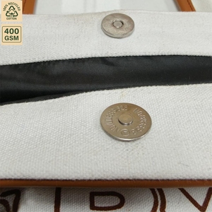 400 GSM Cotton Canvas <b>Drawstring</b> <b>Backpack</b> Gym Sports 50x45x13 cm Custom Logo Wholesale OEM Private Label Bulk Order Model SNC118 - Product Image 3