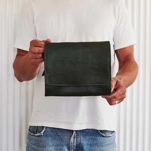 Stylish Leather Toiletry <b>Bag</b> Travel Wash <b>Bag</b> <b>Men</b> Cosmetic Organizer Shaving Storage Dopp Kit LTB-0110 - Product Image 4