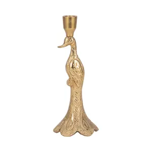 Porte-bougie de table basse fait main, élégant, en métal, accessoires décoratifs, bougeoir en laiton en forme de canard doré, décoration d'intérieur - Product Image 2