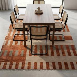 Alfombra de Lana Anudada a Mano con Diseño Floral, Alfombra Decorativa de Pelo Corto para Sala de Estar, Dormitorio, Oficina, Hogar - Product Image 4