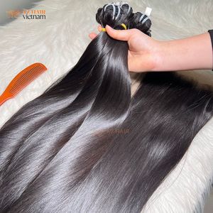 Usine haut de gamme prête à expédier des extensions de cheveux vierges trame complète Style vague droite vrais paquets de cheveux vietnamiens bruts - Product Image 5