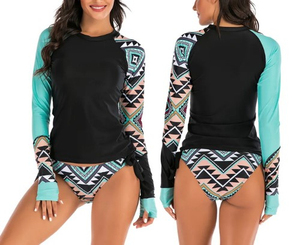 Maillot de bain de compression à manches longues pour femme, séchage rapide, imprimé personnalisé, pour adulte, vente en gros - Product Image 3