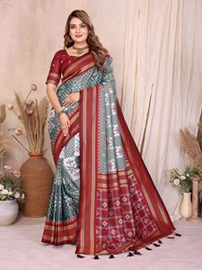 Sari Tradicional de Seda Suave del Sur de la India, de Primera Calidad, para Bodas, Diwali y Otras Ocasiones - Product Image 2