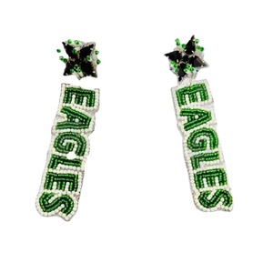 Eagles Beaded Earrings for Women Patriotic Orange White Blue Colour for Wedding or <b>Memorial</b> Day - Product Image 1