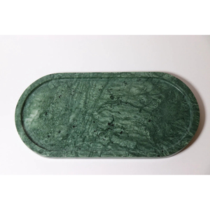 Wholesale Luxury <b>Marble</b> <b>Tray</b> with Stylish Green Color Rectangle Shape Curve Edges <b>Tray</b> for Jewelry Display <b>Marble</b> Serving <b>Tray</b> - Product Image 2