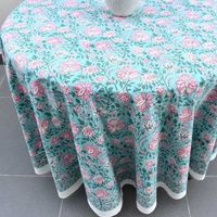 Meilleur prix fabricant indien – Nappe ronde élégante en tissu jacquard floral tissé de 220 cm pour 8 personnes, idéale pour la salle à manger à la maison