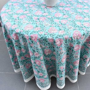 Mejor Precio, Fabricante Indio, Cubierta de Mesa Redonda de 220 cm con Diseño Floral Jacquard para 8 Personas, Elegante Cubierta de Tela Tejida para Comedor - Product Image 4