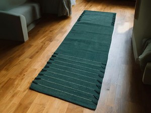 Contemporary Rectangle Chenille <b>Rug</b> With Printed Pattern Green Color Home Use - Product Image 1