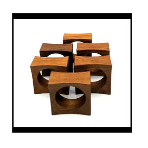 แหวนรองผ้าเช็ดปากไม้ ดีไซน์ลายตาราง สำหรับตกแต่งโต๊ะงานแต่งงาน อุปกรณ์ตกแต่งคุณภาพสูง - Product Image 3