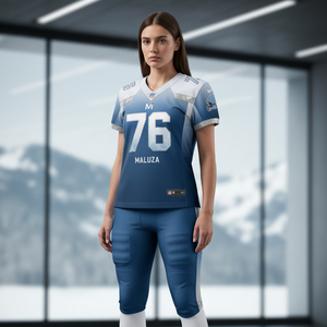 ชุดยูนิฟอร์มอเมริกันฟุตบอลแบบสั่งทำพิเศษ ชุดเสื้อและกางเกงทีมแบบซับลิเมชั่นเต็มตัว ผ้าตาข่ายระบายอากาศได้ดี ทนทาน เหมาะสำหรับการฝึกซ้อม - Product Image 6