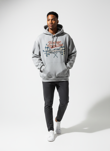 Sudadera con Capucha para Hombre, Diseño de Texto con Logotipo Personalizado del Club de Carreras Vintage, Hombros Caídos, Alta Calidad, Estilo Invernal - Product Image 6