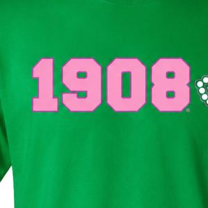 T-shirt vert AKA Ivy Sorority 1908 à manches courtes, vêtement décontracté de style universitaire grec pour femme - Product Image 5