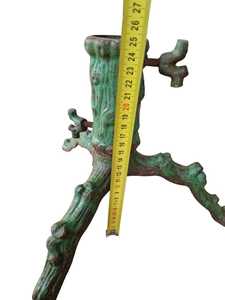 Antique Art Nouveau Christmas <b>Tree</b> <b>Stand</b>, Iron Metal Holder - Product Image 6