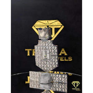 Exclusive <b>Crown</b> Shield Pendant Hip Hop Jewelry VVS Moissanite Diamonds with 925 Sterling <b>Silver</b> By Trisha Jewels - Product Image 6
