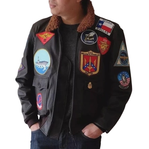 Texas Dallas Patch <b>Leather</b> <b>Jacket</b> <b>Men</b> Moto Biker Style Embroidered Design Genuine Fur Lining Zipper Closure Winter Wear - Product Image 4