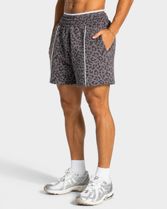 Wholesale <b>Men's</b> <b>Leopard</b> <b>Print</b> Contrastline Board <b>Shorts</b> Premium Quality Cotton Fleece Breathable Casual Custom Logo Sweat <b>shorts</b> - Product Image 3