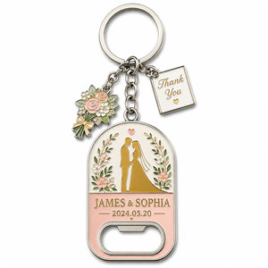 Luxury Metal Bottle Opener <b>Keychain</b> for Restaurants and Wineries — Brass or Copper, Laser Engraved Logo, <b>Custom</b> Shape - Product Image 3
