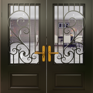 Puerta de Entrada de Hierro Forjado a Medida: Diseño de Seguridad de Acero de Primera Calidad que Combina Protección Resistente y Arte Contemporáneo - Product Image 1
