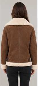 Chaqueta Bomber para Mujer con Forro de Sherpa, Cierre de Cremallera y Cuello Camisero - Product Image 6