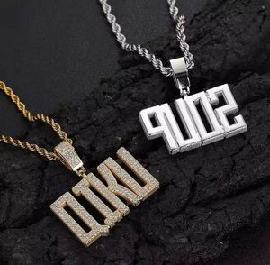 Eyes Blings Hip Hop Luxury Iced Out Letter QIKU&SOUP Colgante de Nombre Personalizado con Letra Mayúscula Cuadrada Moissanita Plata de Ley 925 - Product Image 3