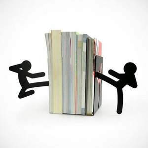 Porte-livres sculpturaux en fer noir de qualité supérieure à prix raisonnable pour l'agencement décoratif des livres - Product Image 2