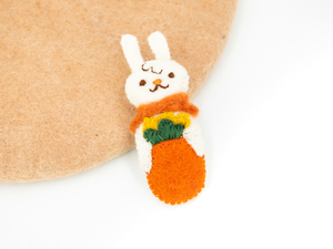 Handmade Stitched Felt <b>Easter</b> Bunny in Carrot – Wool Bunny <b>Ornament</b>, Hanging <b>Easter</b> Decor, Basket Toy & <b>Easter</b> Gift Decoration - Product Image 2