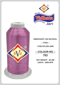Hilo Metálico Brillante SHREE VIDHATA JARI 110D para la Industria Textil, Alta Resistencia a la Tracción, Optimizado con Torsión Z, Hilo M.WATER - Product Image 2