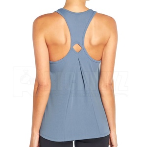 Hot Sale Women Breathable Casual Solid Tank <b>Top</b> Customized Front Logo Cotton / Polyester For Gym Wear - Product Image 2