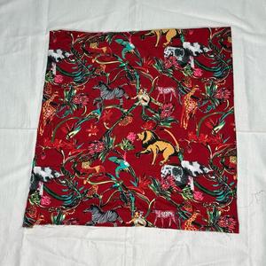 Premium Crepe fabric Tropical Jungle Animal Print <b>Red</b> For Shirts Sleepwear Nightwear Lounge Wear Skirts One Piece Dress Kids - Product Image 1