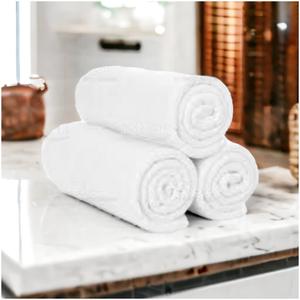 Toalla de Baño de Algodón Sostenible para Hotel, Blanca, de Lino Premium - Product Image 1